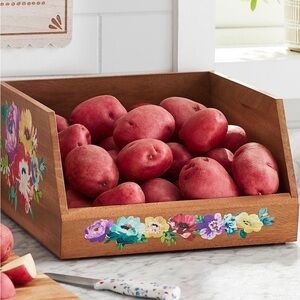 Pioneer Woman Acacia Wood Stackable Storage Bin Organizer, Sweet Romance